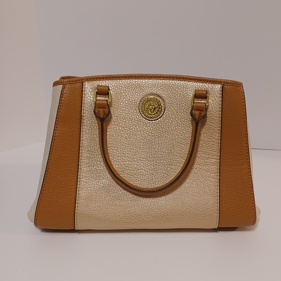 Anne Klein Purse Never Used Tan Cream Gold Accent Hardware Missing Long Strap - Picture 1 of 11